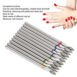 11pcs Nail Drill Bit Professional Polishing Burr Manicure Tool Emery Exfoliating Nail Drill Bit for Home Nail Salon