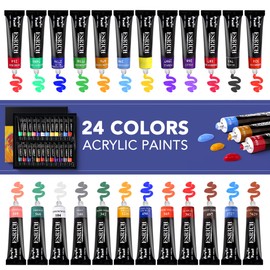 ESRICH Professional Acrylic Paint Set, 60PCS with Painting Brushes,Acrylic Paints,Easel,4 Sizes Blank Canvases,Palette, Paint Knives,Brush Cup and Art Sponges for Adults Hobbyists and Beginners
