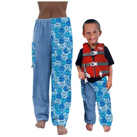 Paradise Towelwear Co. - Pantalones de toalla para nadadores - Pantalones de toalla de rizo de algodón - Cobertura de playa - Ropa de resort - Ropa de natación, Azul, Kids XXS