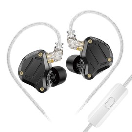 KZ ZS10 Pro 2 in Ear Monitor Headphone,KZ 4-Level Tuning Switch Headphone Multi Driver in Ear IEM Earphone,Upgraded 1DD+4BA KZ Gaming Wired Earbuds with 2Pin Cable for Audiophile (Black, with Mic)