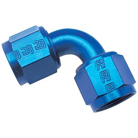 Russell 640180 Blue Anodized Aluminum -10AN 90-Degree Swivel Coupler