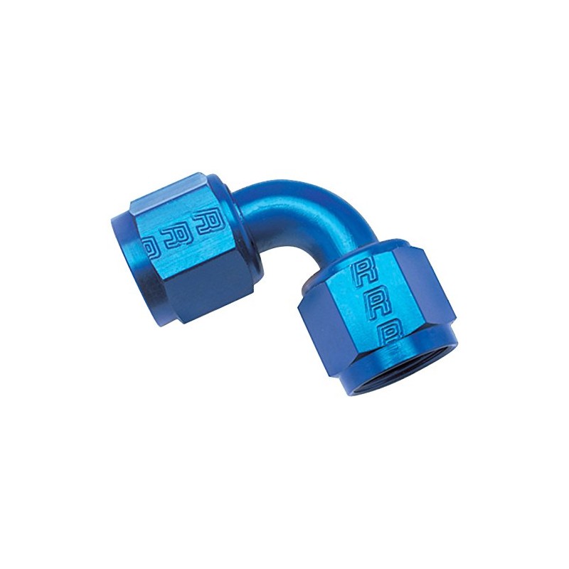 Russell 640180 Blue Anodized Aluminum -10AN 90-Degree Swivel Coupler