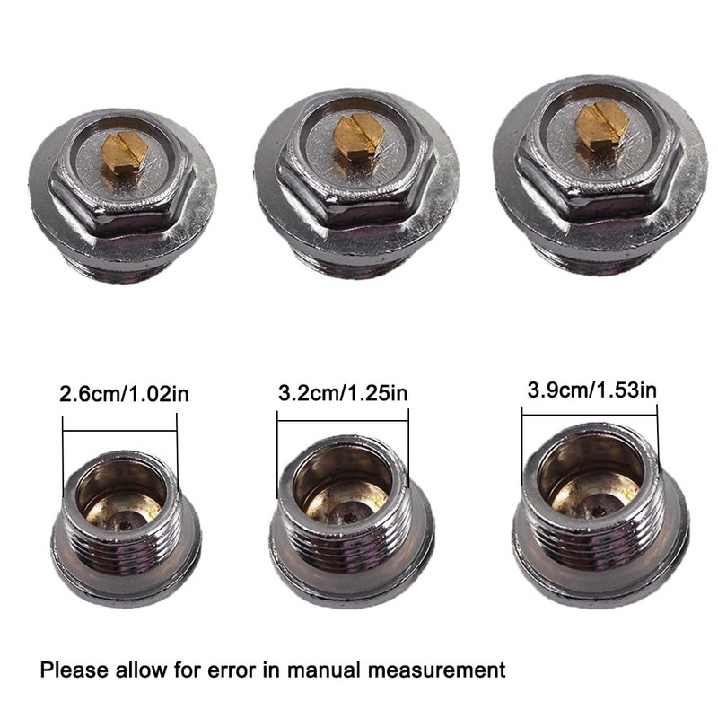 1 x 1 inch bleed valve, manual radiator ventilation slot