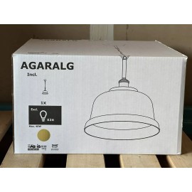 Ikea AGARALG Modern Pendant lamp, glass Brass Color Nickel plated 704.902.03 NEW