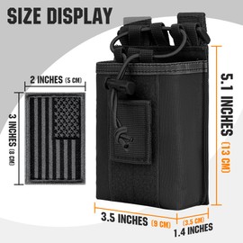 bvya Radio Case/Radio Holder Molle Tactical Radio Holster Adjustable Interphone Storage Bag Outdoor Sports Radio Pouch for Two Ways Walkie-Talkie