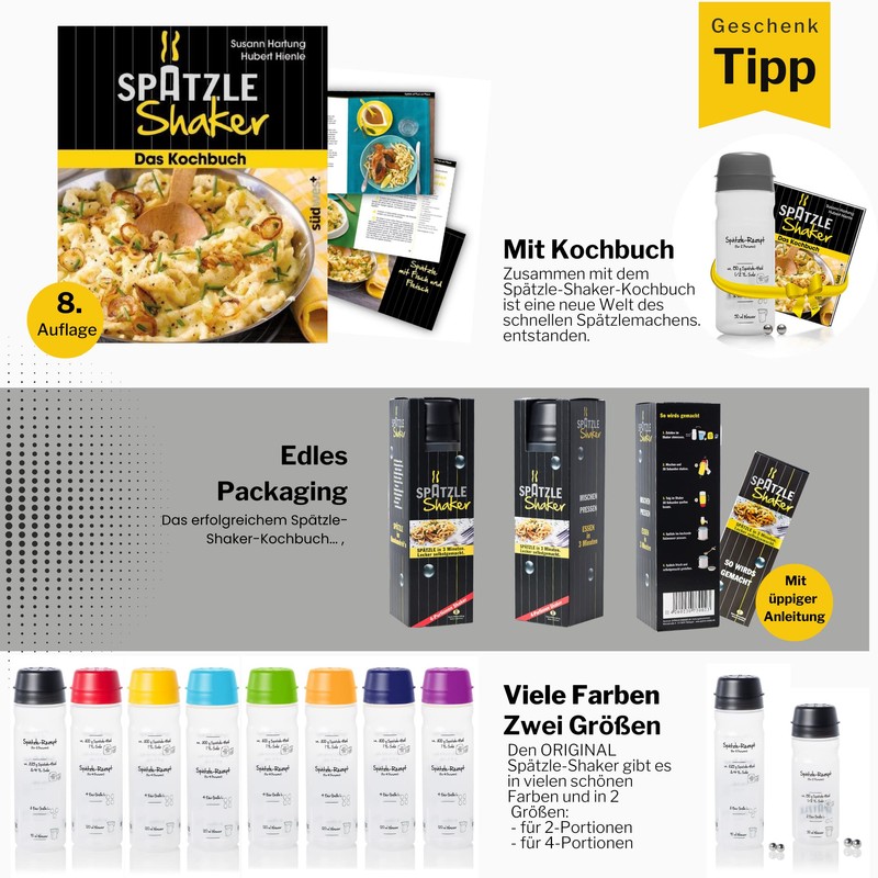 Spätzle-Shaker - Spätzle maker SMALL for 2 portions 675 ml,