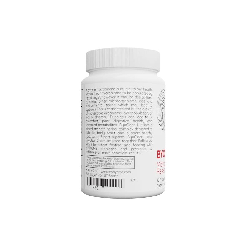Systemic Formulas MyByome ByoClear 1 - Microbiome Reset. 30 Capsules.