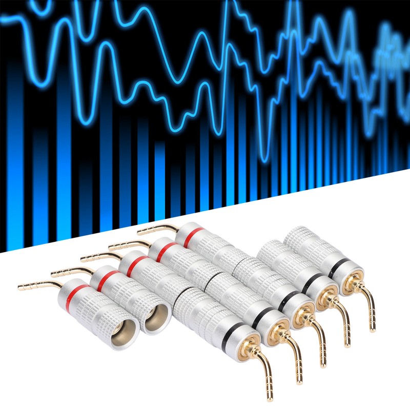 10pcs Banana Plug Needle Type Professional 24K Gold Plated Speaker