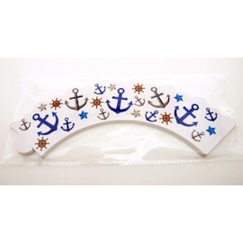 Anchor Party Supplies Cupcake Wrappers (12 Pack) - Ahoy Mate! Baby or Bridal Shower Decorations, Nautical Birthday Party Theme Decor, Navy Blue Wedding Supply