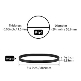 Tactical Rubber Bands Size #64 (3 1/2" x 1/4"), 100 Pcs Black Wide Thick Large Strong Heavy Duty Rubber Bands Heat Cold UV Resistant for Hunting Hiking Outdoor Camping Survival (100)
