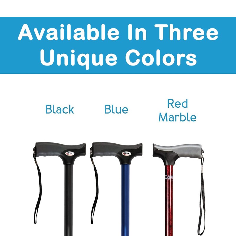 Carex Soft Grip Walking Cane with Pivot Tip, Red -