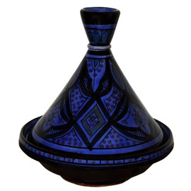 Moroccan Handmade Serving Tagine Exquisite Ceramic With Vivid colors Original 8 inches Across