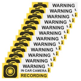 Briny River 12Pcs Car Camera Recording Sticker 15 x 5 cm for Dash Cam Warning Surveillance Notice Decal for Rideshare and Vehicle Monitoring Warning Sticker Car Video Sticker