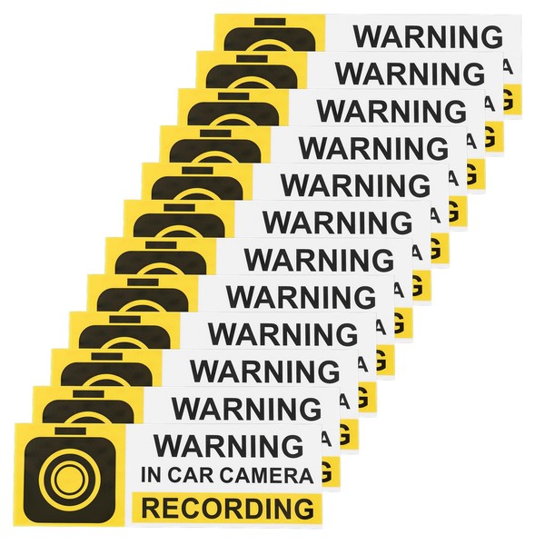 Briny River 12Pcs Car Camera Recording Sticker 15 x 5