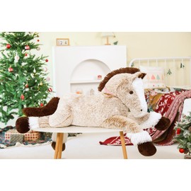 MaoGoLan Giant Horse Stuffed Animal, Large Horse Stuff Plush Toy for Girl Kid Boy, Realistic Stuffed Pony Plush Pillow Gifts for Birthday Party Favor Christmas Decor, 47 inches, Brown