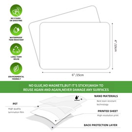 SVNOOC Multi-Use Removable Labels, Dry Erase Labels Sticker Stickers, White, Non-Printable, Blank Labels, Reusable Sticky Notes (4 x 6 inches)