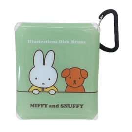 Miffy miffy0023 Clear Pouch with Carabiner, Accessory Case, Earphones, Pouch, Mini, Wired/Wireless Storage, Airpods Case, Clear Multi Case, SS Size, Women's, Work, School, Travel, Adults, Students,