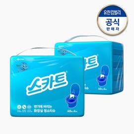 40 sheets / 스카트 변기에 버리는 화장실 청소티슈 번들팩 40매X4입(160매)