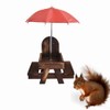 Lovgrin Squirrel Feeder, Wooden Squirrel Feeder Table with Umbrella, Squirrel