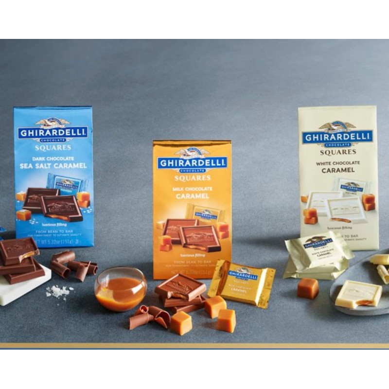 Ghirardelli Dark and Caramel Sea Salt, Chocolate Squares, 5.32 oz.