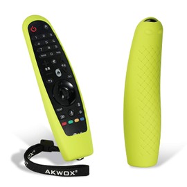 [2-Pack] Protective Remote Case for LG AN-MR600 / LG AN-MR650 / LG AN-MR18BA Magic Remote, Akwox Shockproof Washable Silicone Cover Case Holder for LG 3D Smart TV Magic Remote with Lanyard (Green)