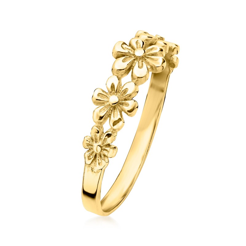 Canaria 10kt Yellow Gold Multi-Flower Ring. Size 9