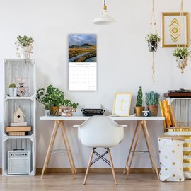 2025 Square Wall Calendar, Northumberland, 16-Month Scenic Britain Theme with 180 Reminder Stickers (30 x 30 CM)