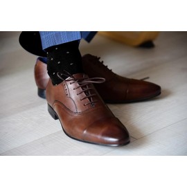 Virmoku Socks For Men Groomsmen Gifts For Men Dot Christmas Dress Socks Wedding 9-13 100% cotton Casual Crew Socks