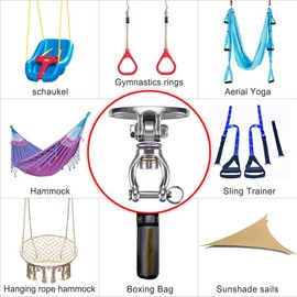 SELEWARE Bearing Swing Hanger Set of 2 Hanging Kit, 360° Swivel Permanent Antirust Stainless Steel 304 Swivel Swing Hanger,Playground Porch Swing Set with Screws for Hammock Chair Yoga
