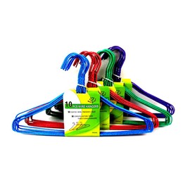 40pc Wire Hangers Galvanized Steel Metal Coat Clothes Hangers with Plastic Coating in Assorted Colors16 (40.5Cm) Wide - 13 Gauge