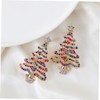 SAFIGLE 5 Pairs Metal Christmas Tree Earrings for Women Fashion