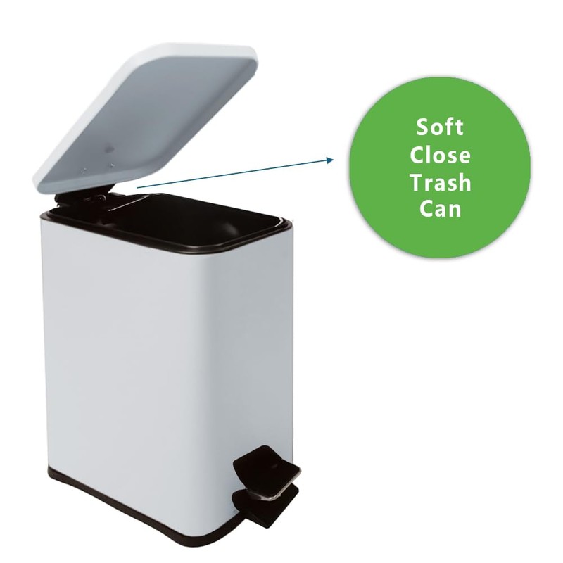 Stainless Steel Small Trash Can with Lid & Step Pedal