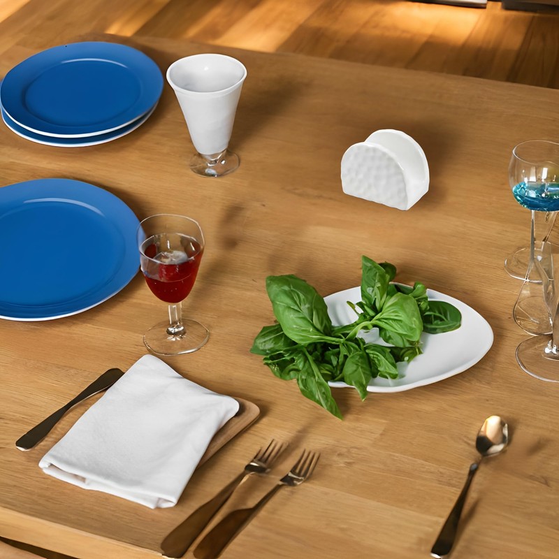 White Ceramic Napkin Holder Table Napkin Holder 10x6x8cm Elegant Kitchen