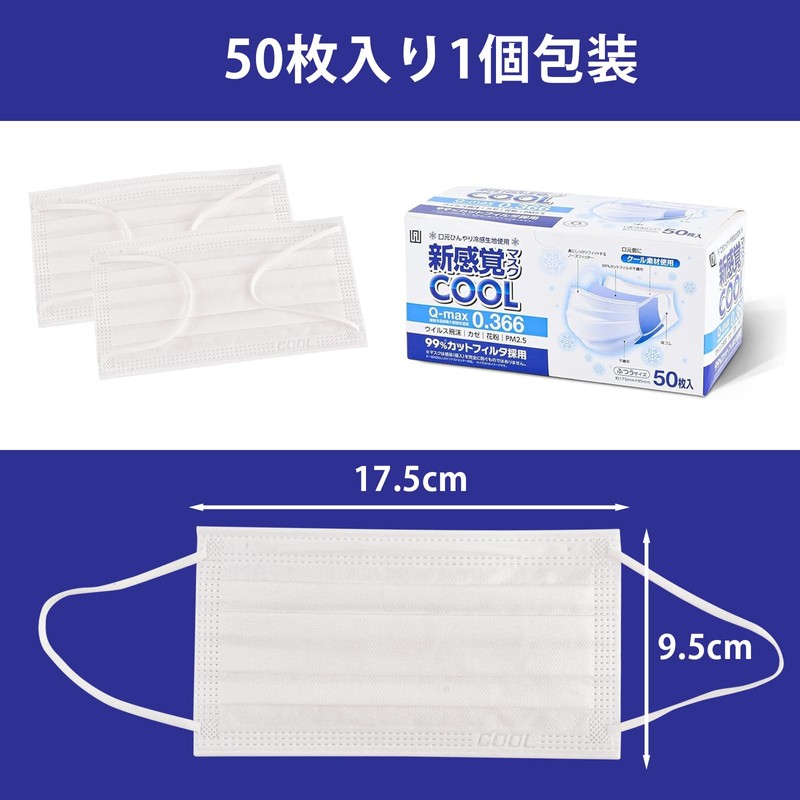 AI-Will Non-Woven Mask Cool Mask, 200 Sheets (50 Sheets x