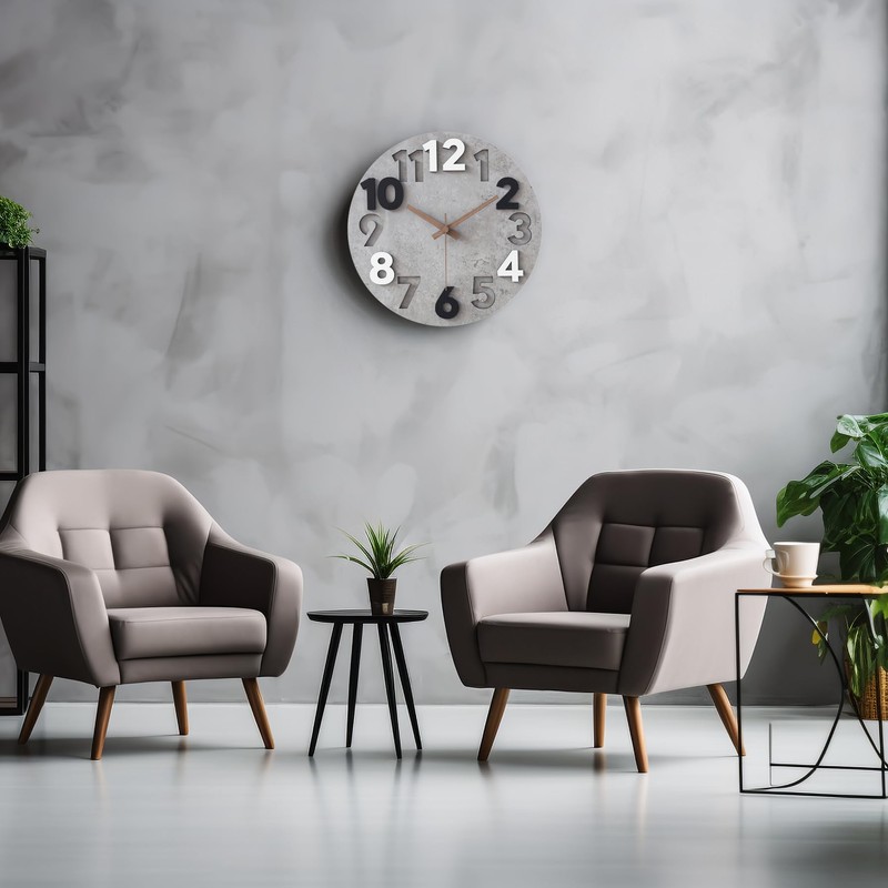 Stellarize Wanduhr Groß Ohne Tickgeräusche Modern Holz 3D Küchenuhr für