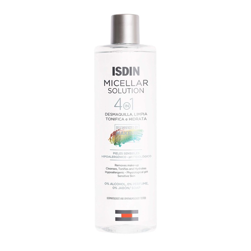 ISDIN Micellar Solution 4 en 1 Agua Micelar: Limpia, Desmaquilla,