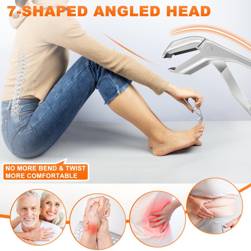 Toenail Clippers for Seniors Thick Toenails, Upgrade Angled Head Large