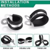 OURU 30Pcs 1/2 Inch Stainless Steel Cable Clamps,Rubber Coated Cushioned