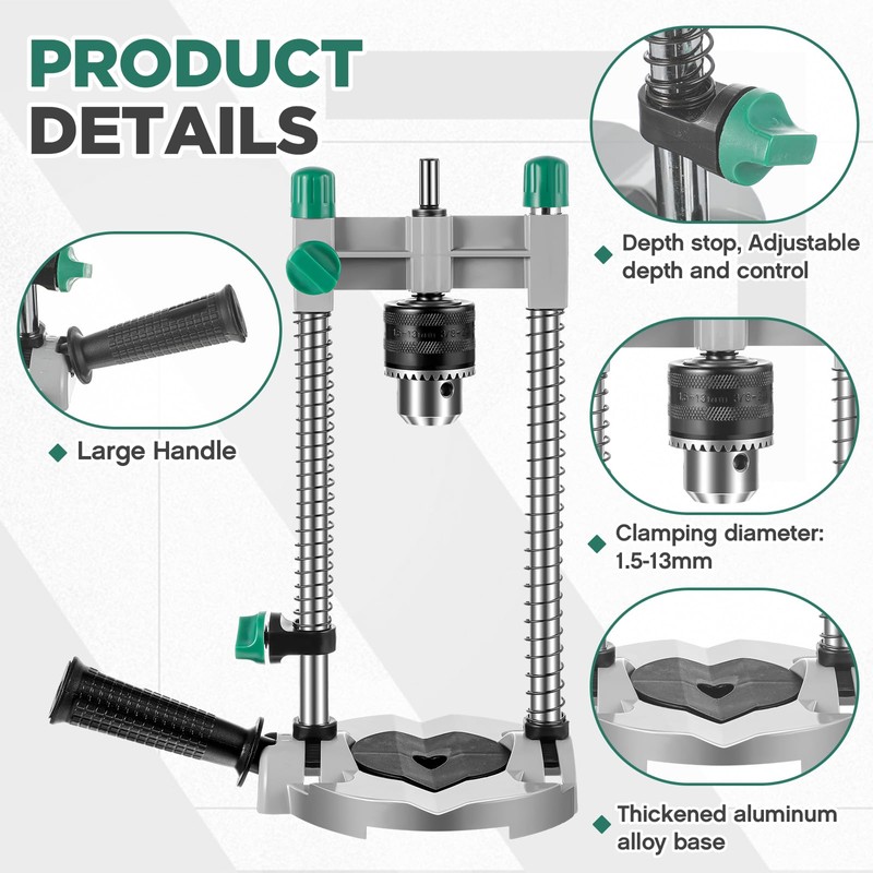 Zonon Portable Drill Guide Attachment Multi Angle Drill Press for