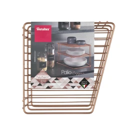 Metaltex 'Palio' 2-Tier Corner Shelf, Polytherm Copper, 25 x 25 x 19 cm