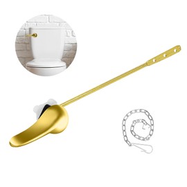 Allhercom Toilet Flush Handle Replacement Kit for Front Mount Universal Bowl Tank, Zinc Alloy Flusher, Brass Trip Levers, Toilet Repair Parts Compatible with American Standard (Gold)