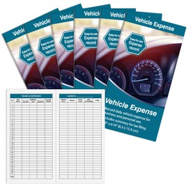 Motiskyy 6 Pcs Vehicle Mileage Log Book for Car Auto Mileages Expense Record Notebook Tracker Vehicle Expenses Journal Business Bookkeeping for Driving, 6.3 x 3.3 Inch 32 Pages Each (Expense)