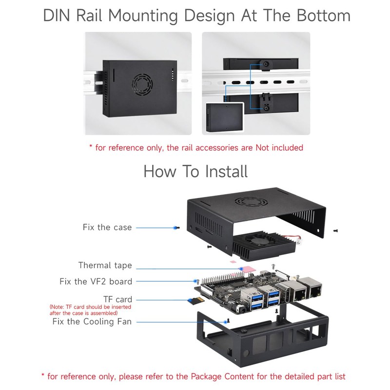 Waveshare Metal Case for VisionFive2 Board (NOT Included) with Cooling