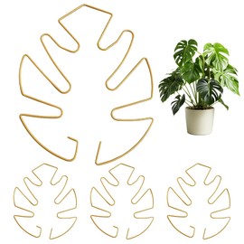 4 Stück Pflanzenstütze Monstera,16x14 cm Rankhilfe Monstera Halterung,Mit Einzigartigem Blattdesign für Zimmerpflanzen,Pflanzenstützen für Monstera Blätter,Dekorative Unterstützung für die Pflanze