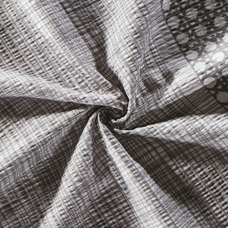 Erwin Müller Seersucker Bed Linen Grey Size 135 x 200