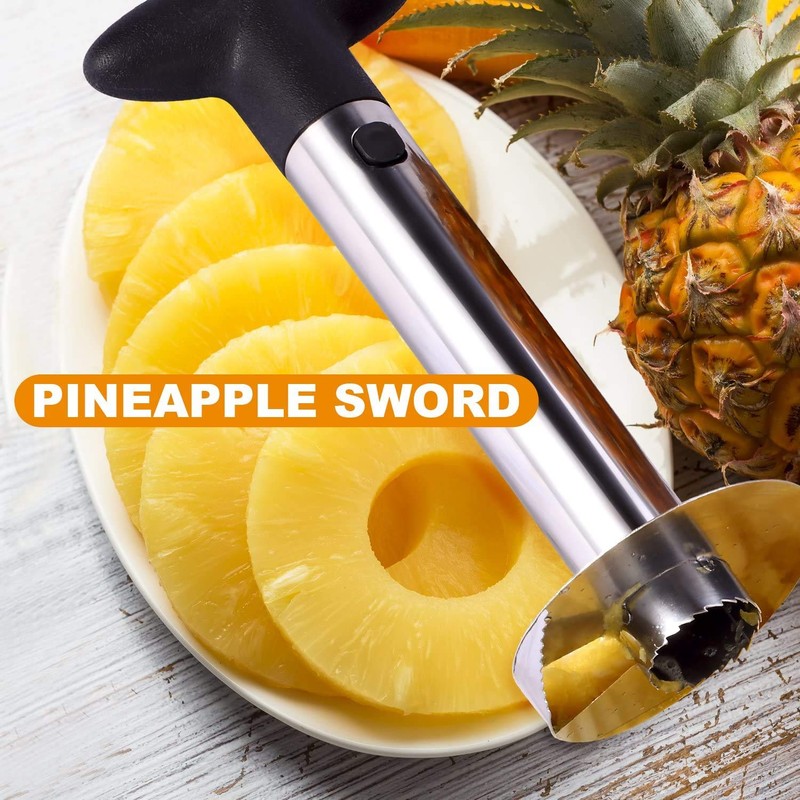 Rngeo 2 Pack Stainless Steel Pineapple Corer Cutter Slicer Peeler