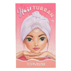 Depesche 13549 TOPModel Beauty and Me Hair Turban in Purple with Heart Button for Attaching the Cloth without Slipping