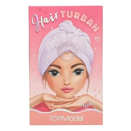 Depesche 13549 TOPModel Beauty and Me Hair Turban in Purple with Heart Button for Attaching the Cloth without Slipping