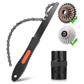 Huifoo Chain Whip, Sprocket Puller, Coil Puller Kit, 2 in 1 Universal Freewheel Remover Tool for 5-12 Speed Cassette, Universal Bicycle Cassette Removal Tool