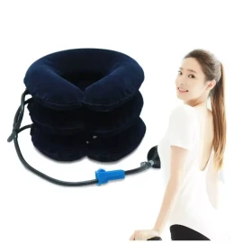 목밴드 목보호대 공기주입식 목쿠션 가정용 튜브 3단 [고급형 네이비] Inflatable Neck Cushion Home Use Tube 3-Stage [Premium Navy]
